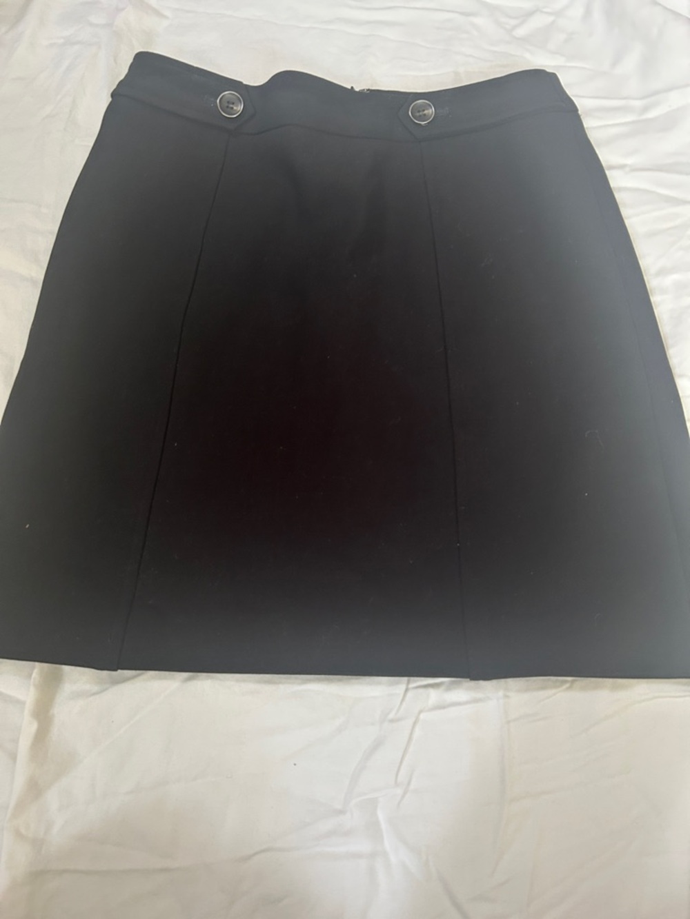 LOFT Black Mini Skirt with Front Seams